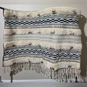 Restoration Hardware Cream and Black Patterned Rug